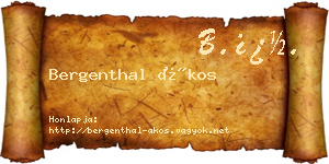 Bergenthal Ákos névjegykártya